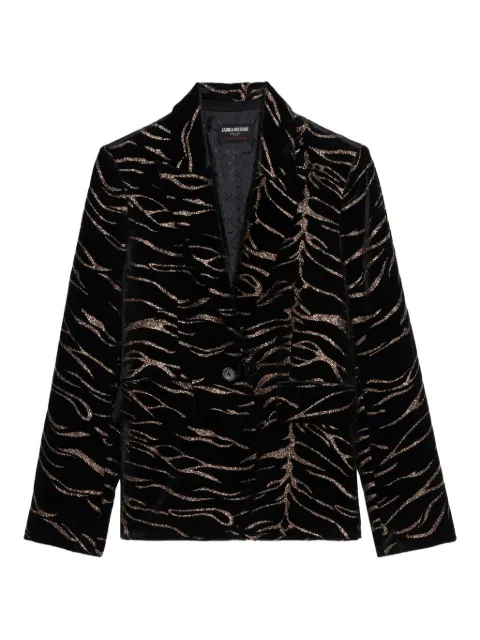 Zadig&Voltaire Vavy tiger-stripe velvet blazer