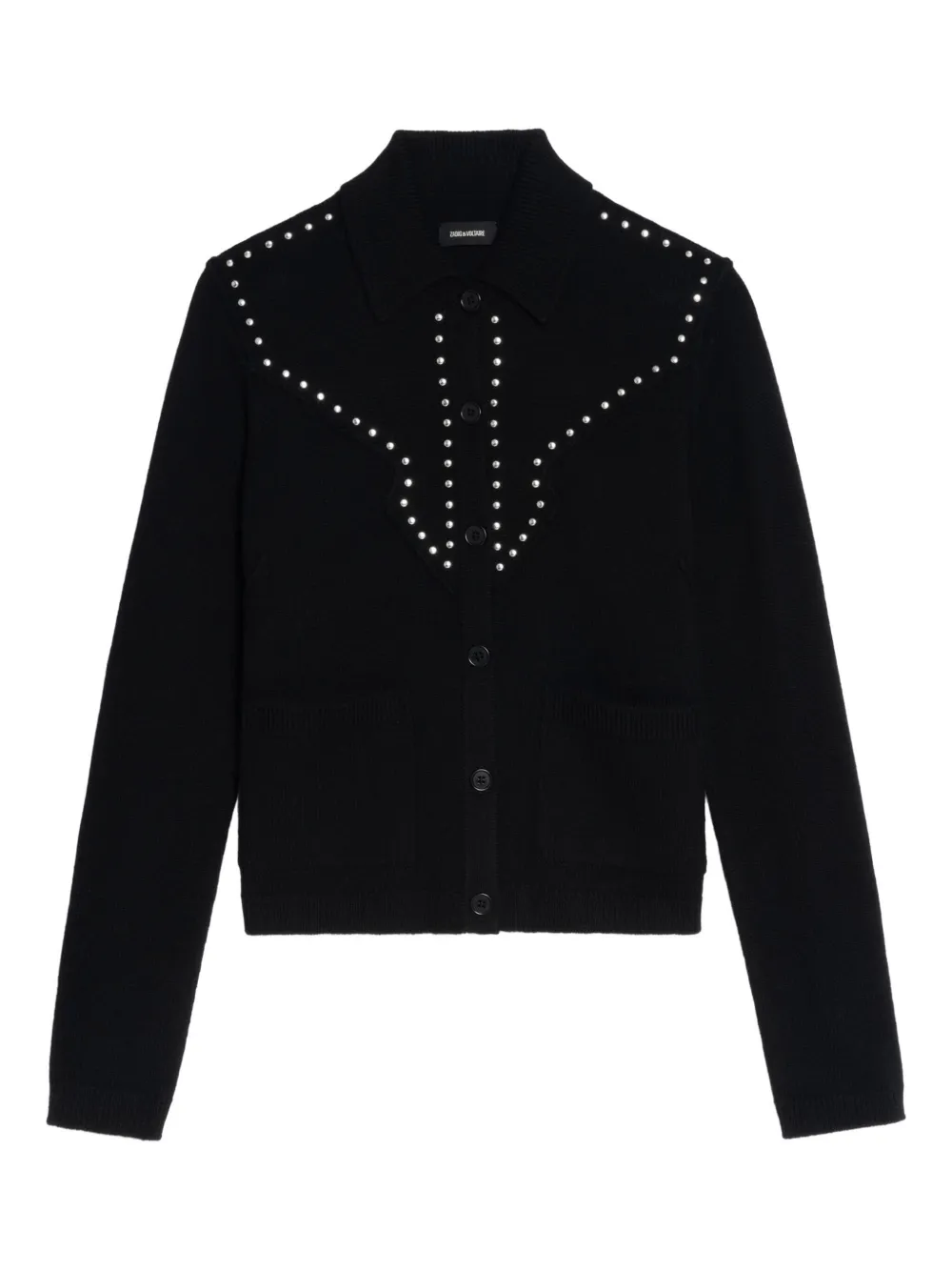 Zadig&Voltaire Vest verfraaid met studs en ronde hals Zwart
