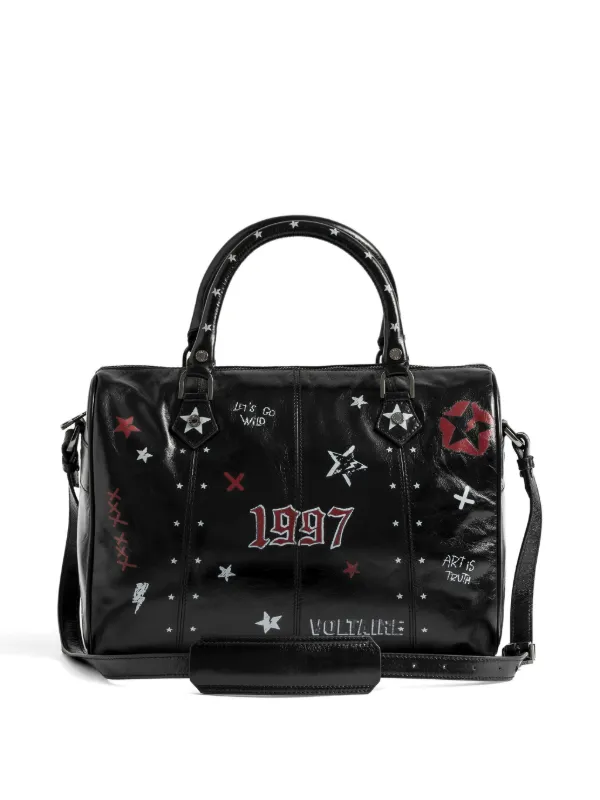 Zadig&Voltaire Sunny Mood Punk star-print Leather Tote Bag Black