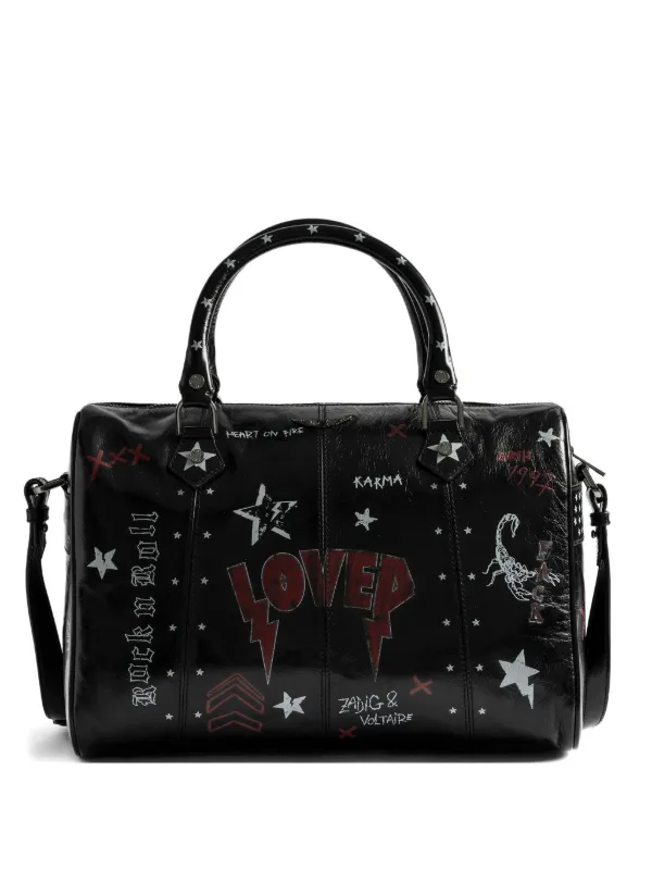 Zadig&Voltaire Sunny Mood Punk star-print Leather Tote Bag Black