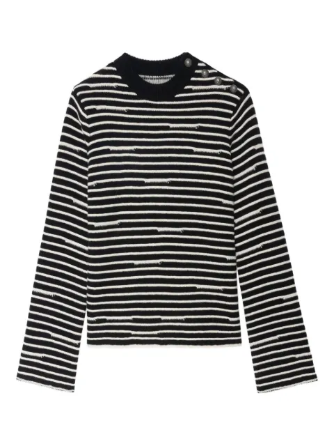 Zadig&Voltaire Spiky striped button-detailed sweater