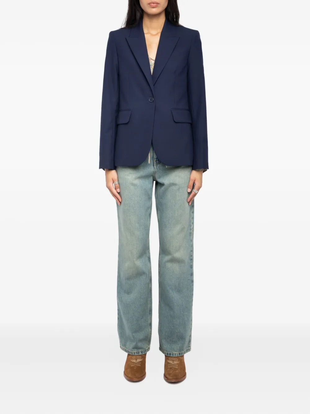 Zadig&Voltaire Blazer met enkele knoop 434 BLUEBERRY