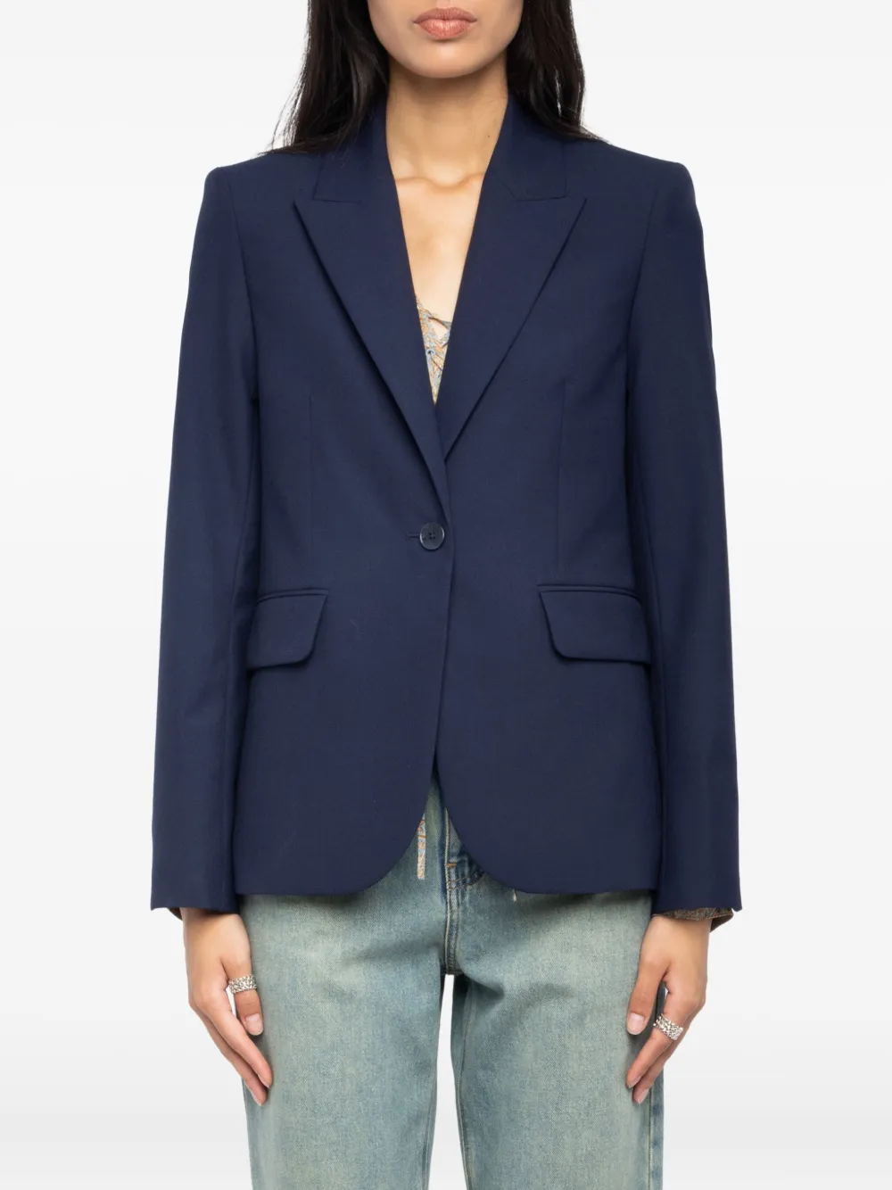 Zadig&Voltaire Blazer met enkele knoop 434 BLUEBERRY