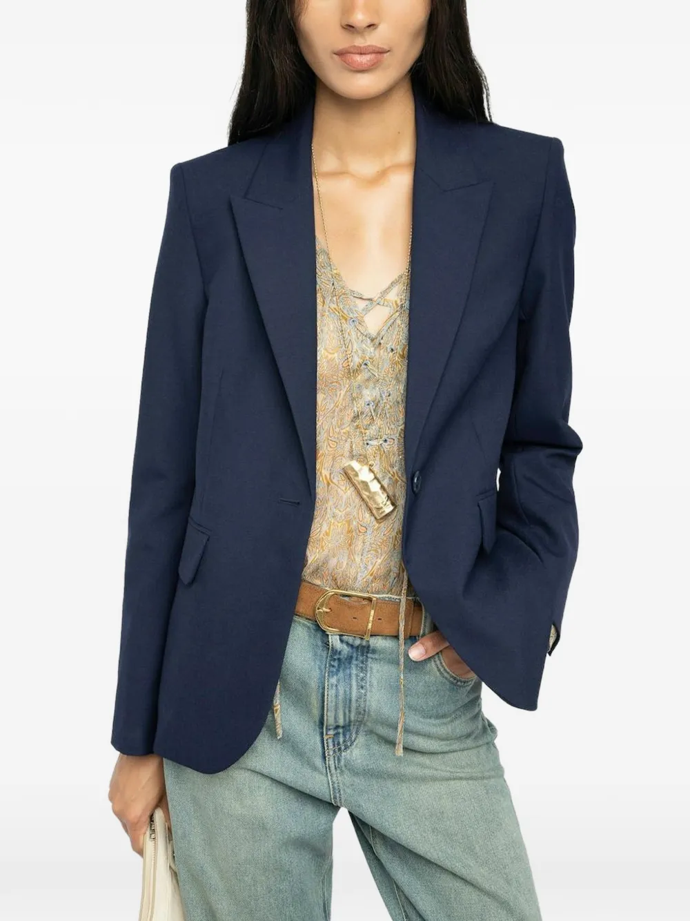 Zadig&Voltaire Blazer met enkele knoop 434 BLUEBERRY