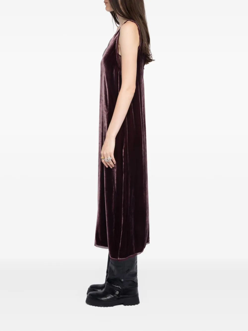 Zadig&Voltaire lace-insert midi dress Rood