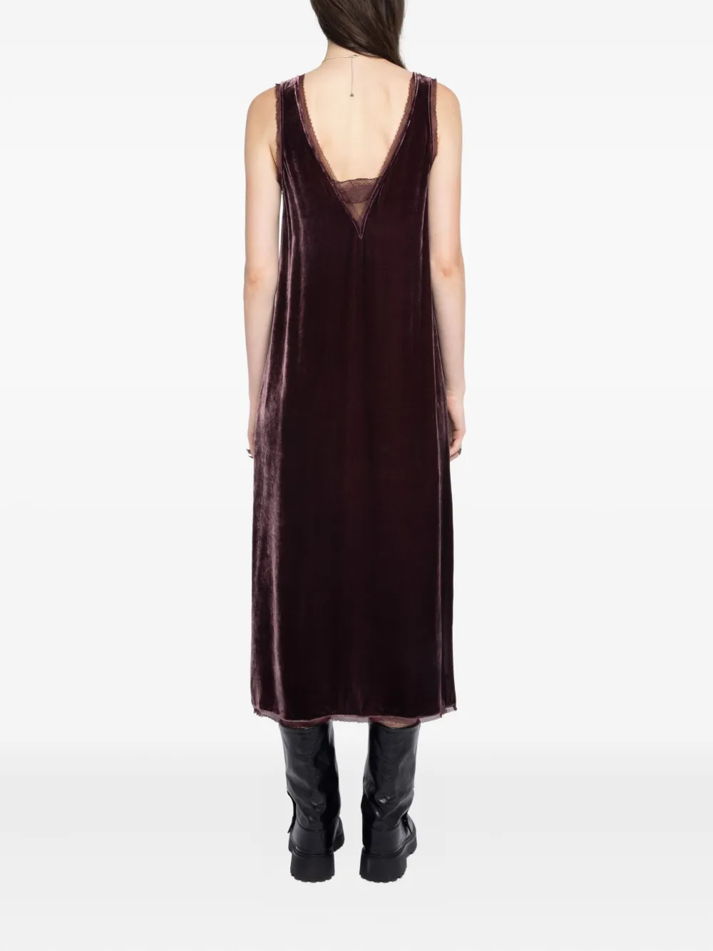 Zadig&Voltaire lace-insert midi dress Rood