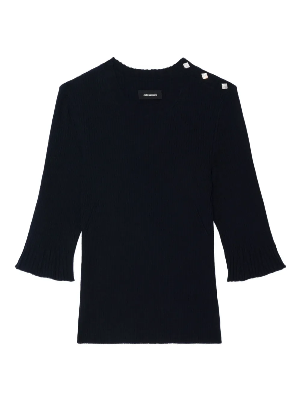 Zadig & Voltaire Short-sleeve Ribbed T-shirt In Blue