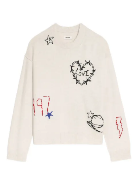 Zadig&Voltaire embroidered heart detail sweater