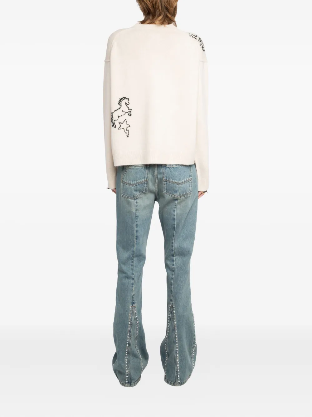 Zadig & Voltaire Embroidered Heart Detail Sweater In Neutral