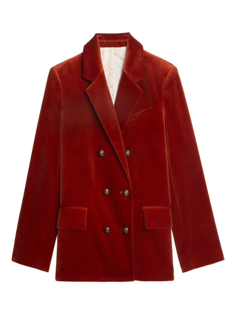 Zadig&Voltaire double-breasted cotton blazer Rood