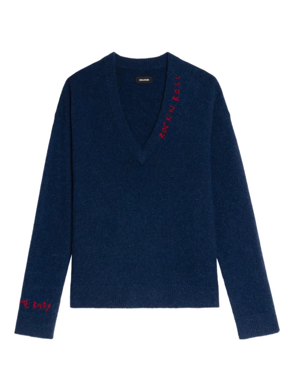 Zadig&Voltaire Miky embroidered V-neck sweater | Blue | Image 1