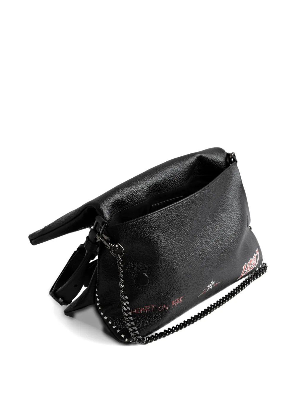Zadig&Voltaire Rock Nano Punk schoudertas verfraaid met ster en ketting Zwart