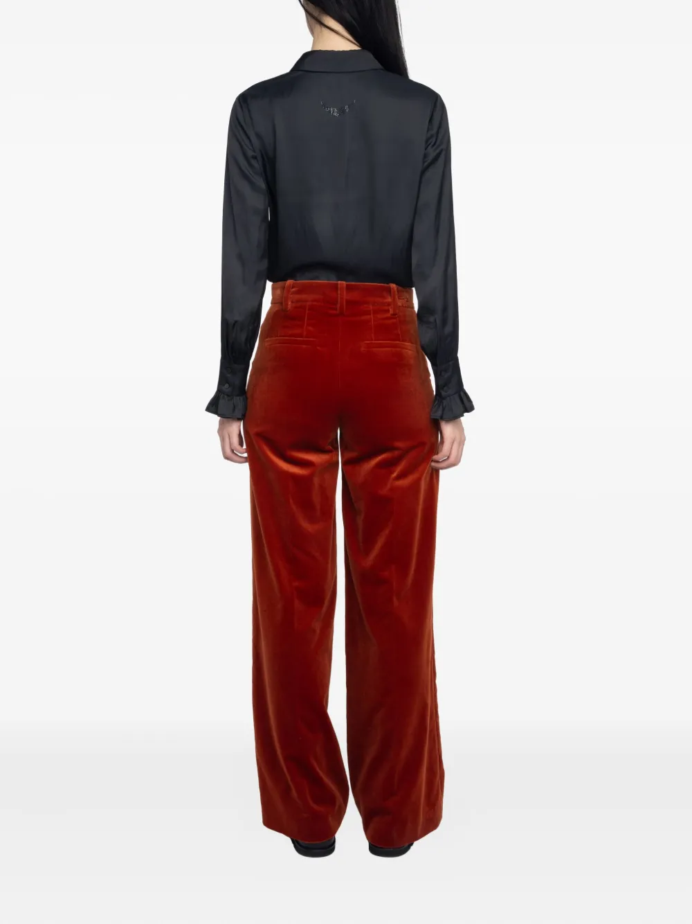 Zadig&Voltaire wide-leg velvet trousers Rood