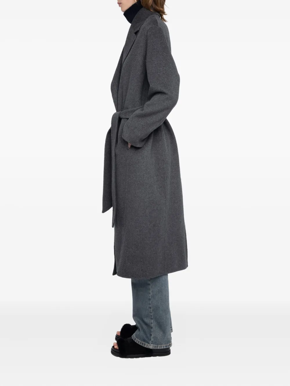 Zadig & Voltaire Belted Coat In Gray