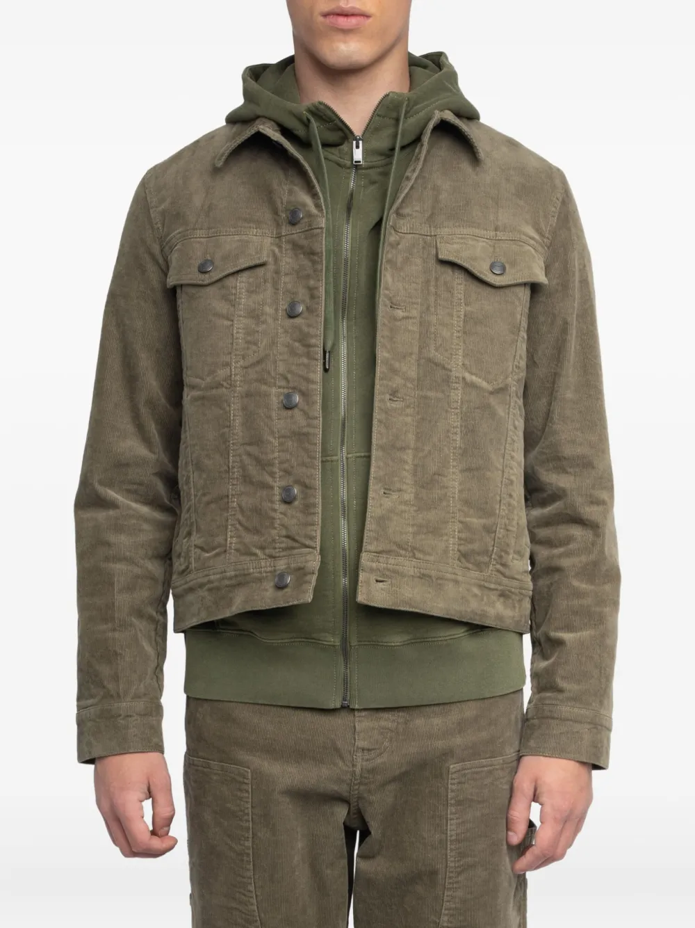 Zadig&Voltaire Ribfluwelen shirtjack Groen