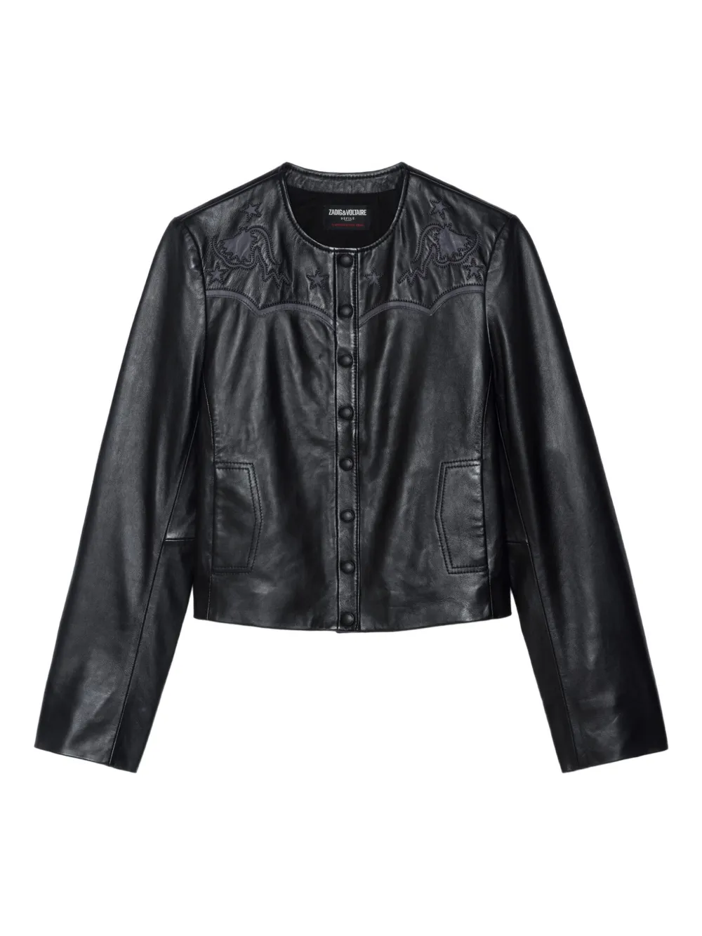 Zadig&Voltaire embroidered-details leather jacket | Black | Image 1