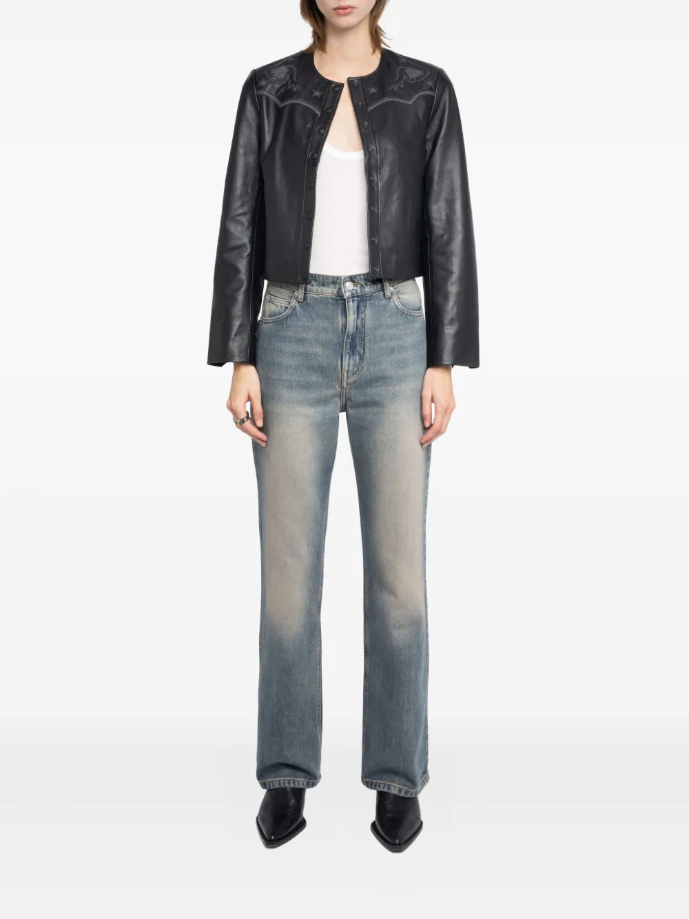 Zadig&Voltaire embroidered-details leather jacket | Leather Jackets | Image 2