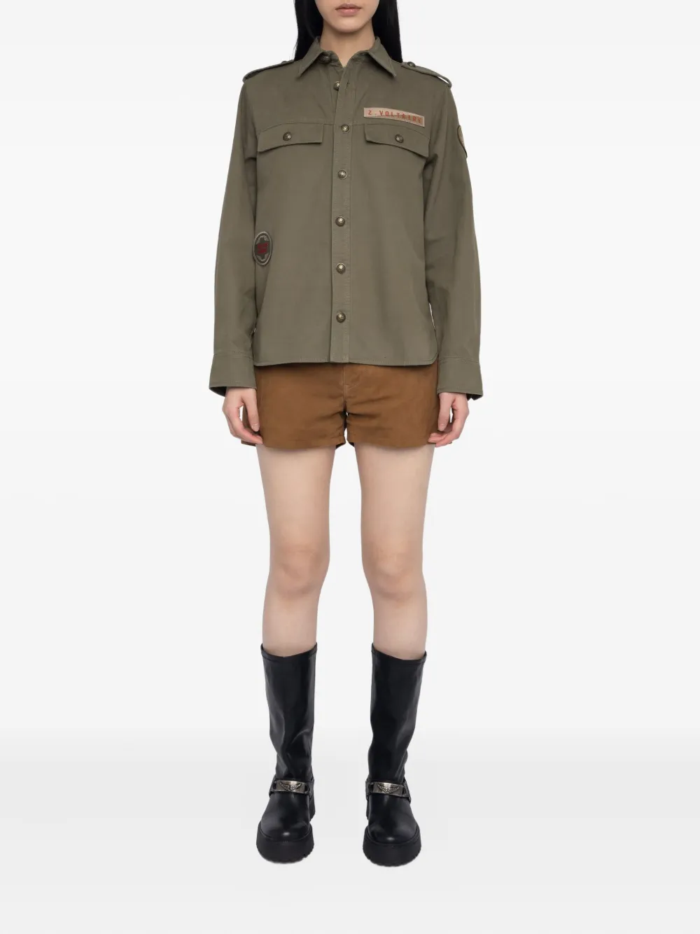 Zadig&Voltaire Taskal blouse met knoop Groen