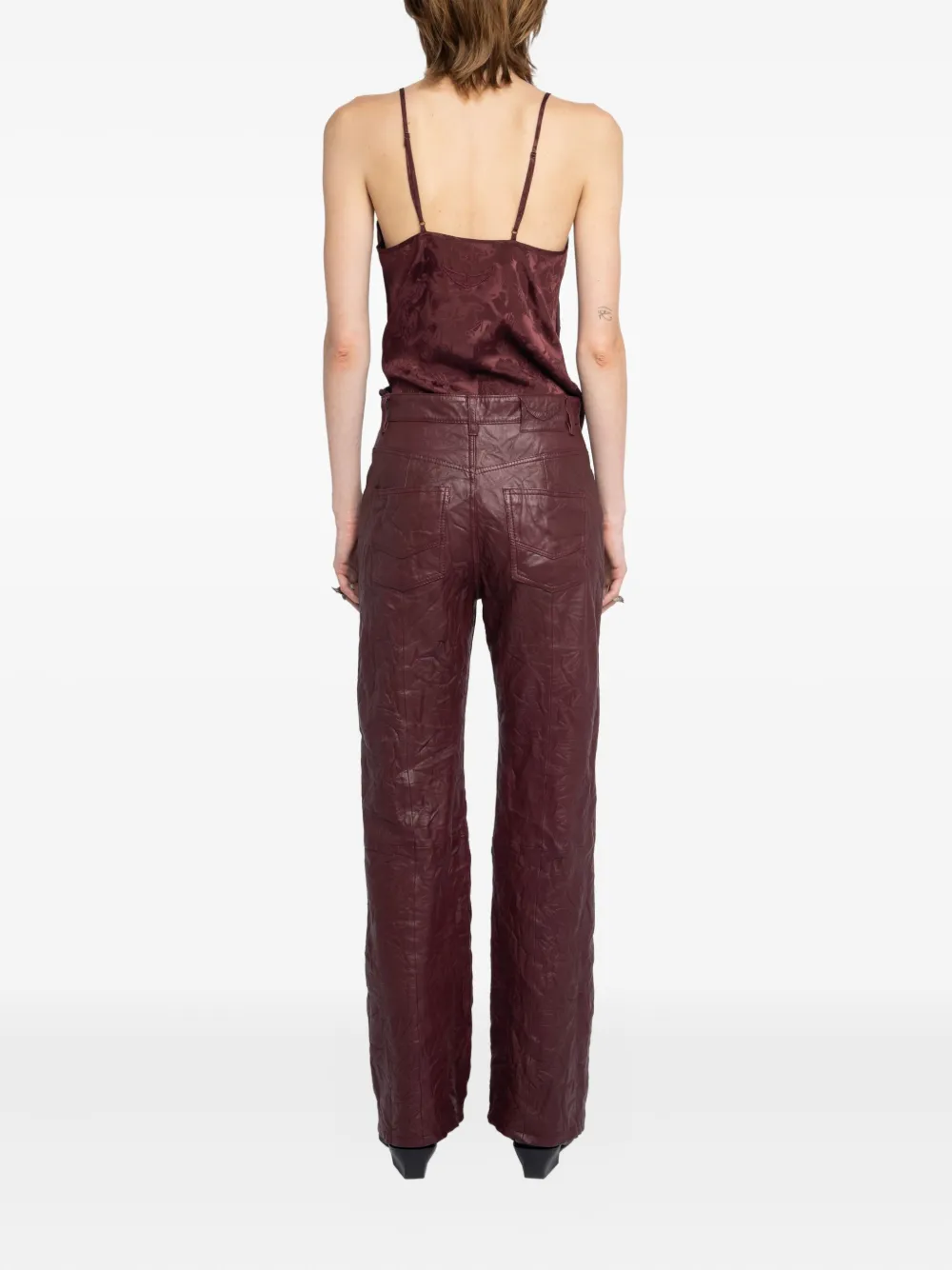 Zadig&Voltaire crumpled leather trousers Bruin