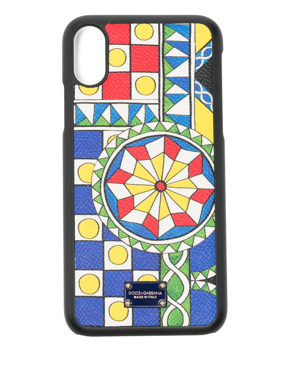Dolce & Gabbana Geometric-pattern Phone Case In Black