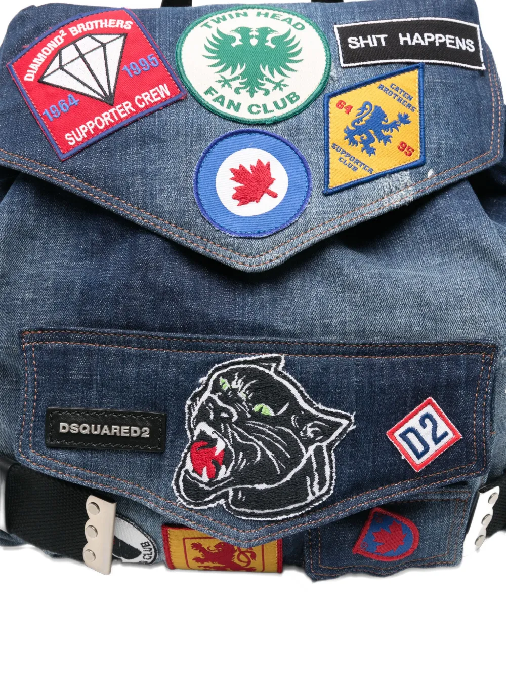 Dsquared2 Patch Appliqué Backpack In Blue