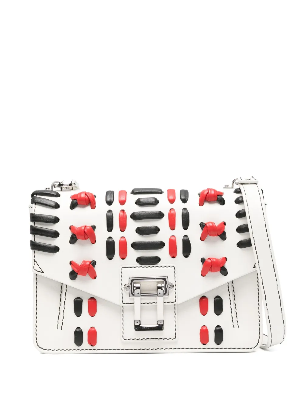 Proenza Schouler Embroidered Shoulder Bag In White