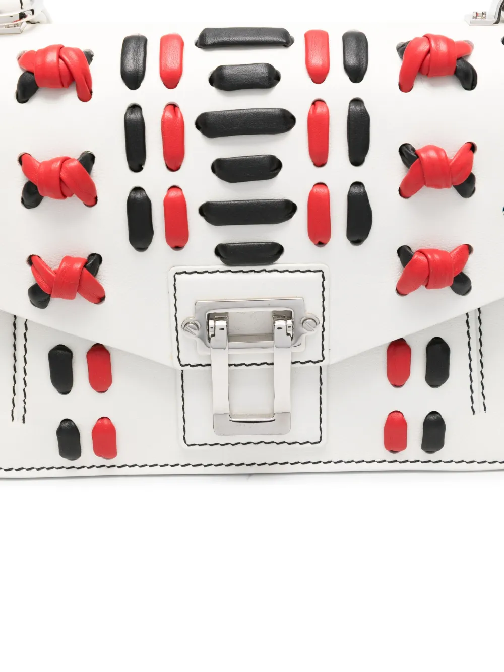 Proenza Schouler Embroidered Shoulder Bag In White