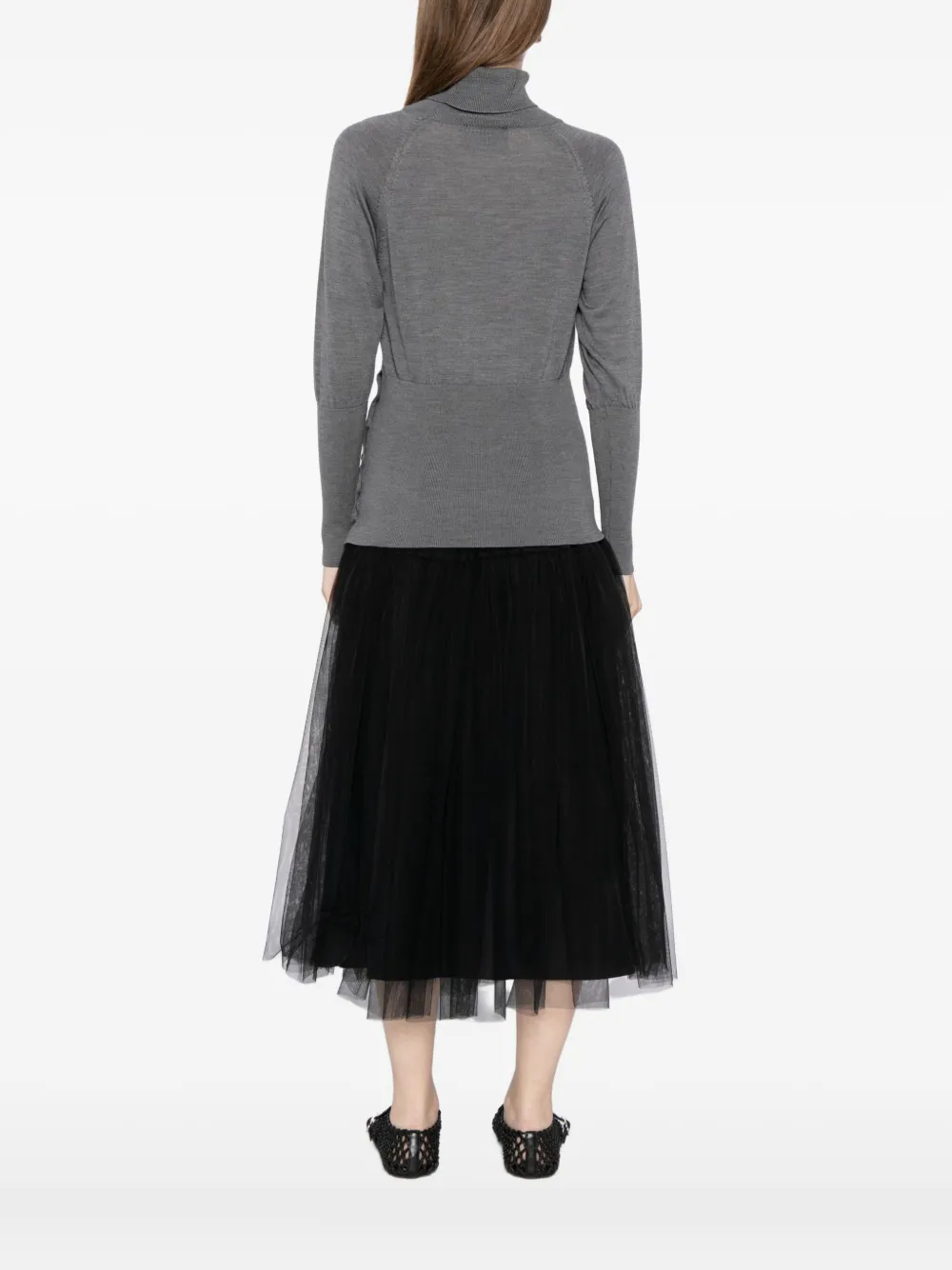 Simone Rocha Fitted High-neck Top In Gray
