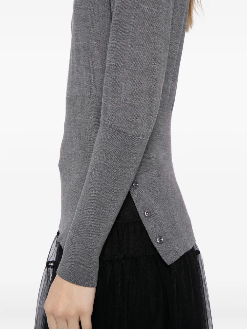 Simone Rocha Fitted High-neck Top In Gray