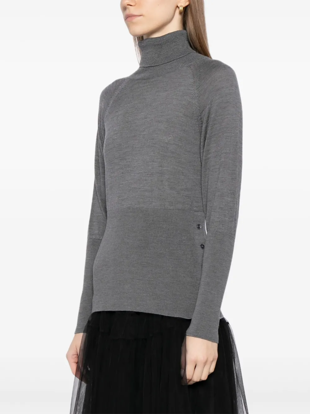 Simone Rocha Getailleerde top met hoge hals Grijs