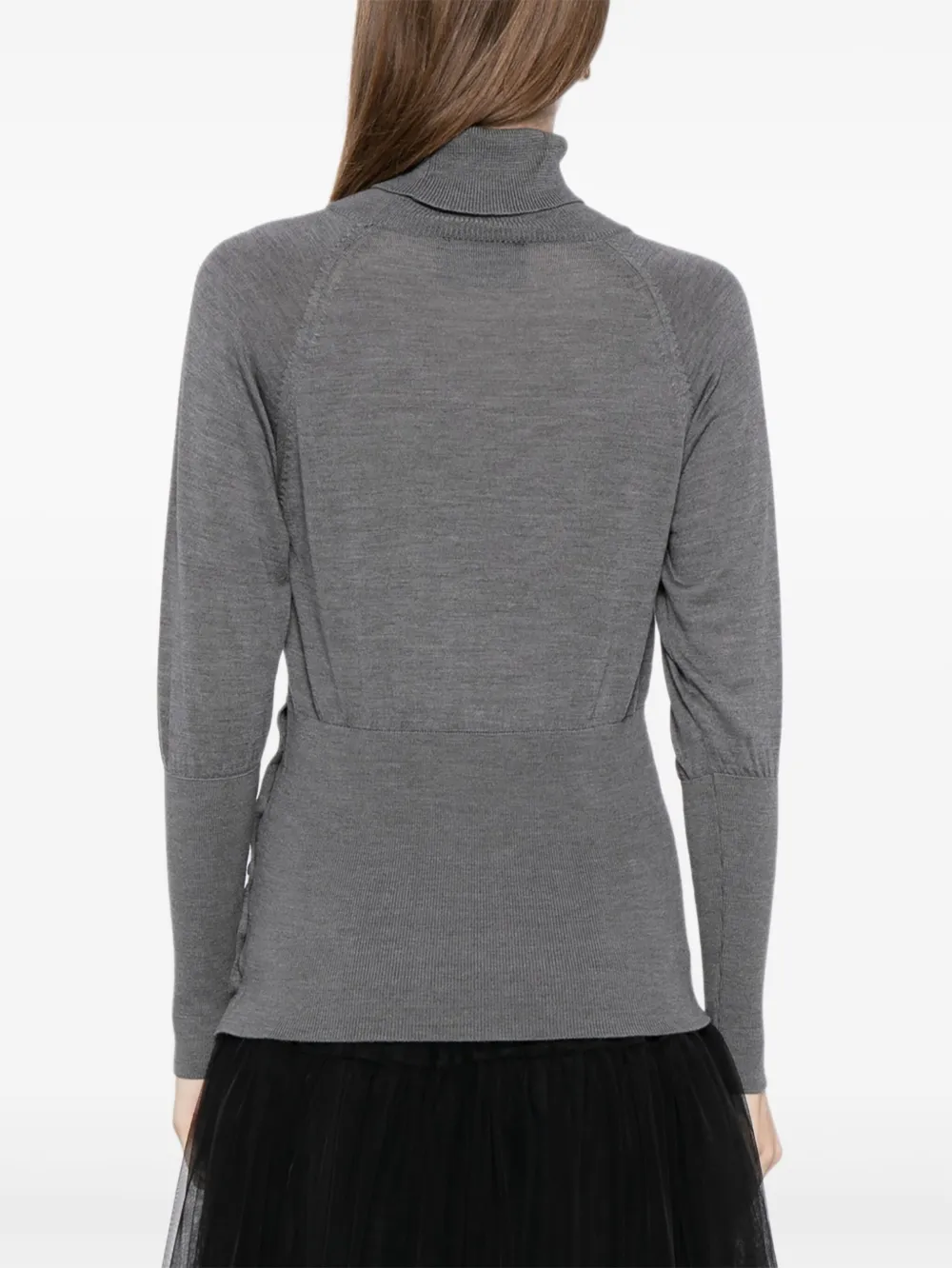 Simone Rocha Getailleerde top met hoge hals Grijs