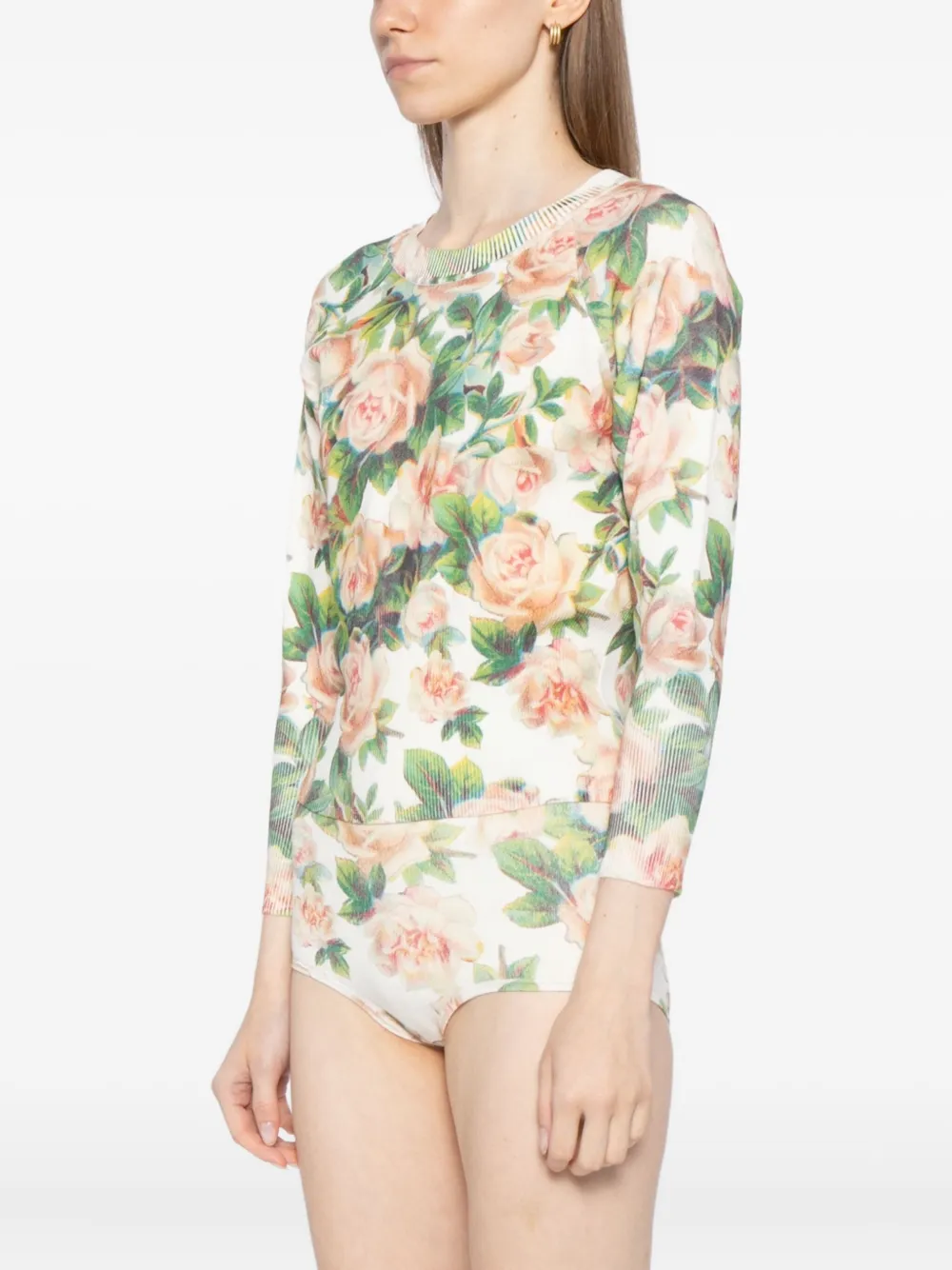 Simone Rocha Floral Shrunken Top In Multi