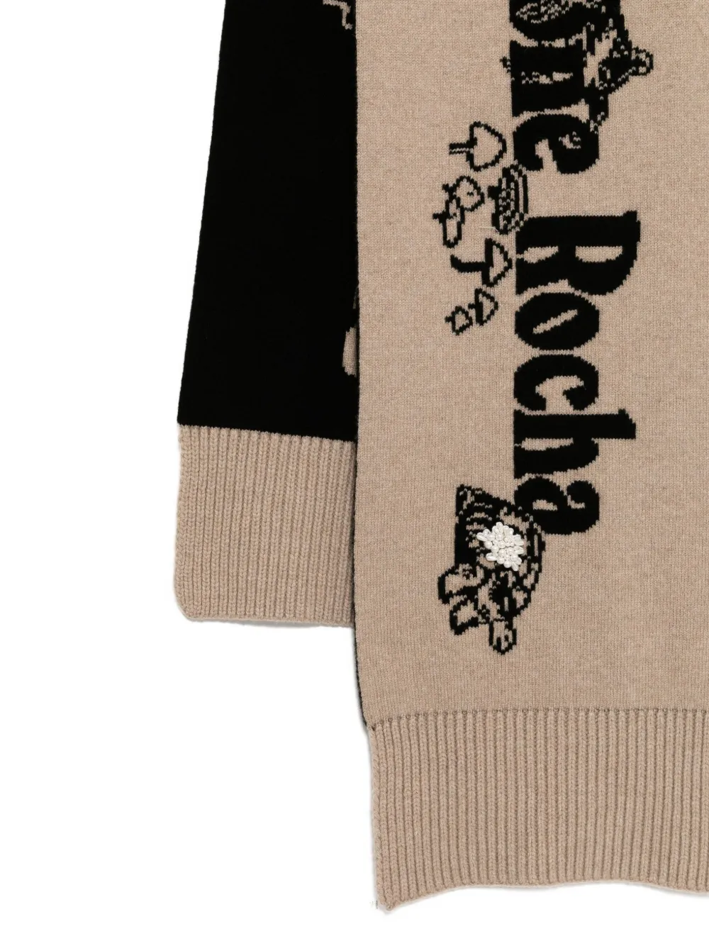 Simone Rocha long graphic logo knit scarves | Men | Image 2