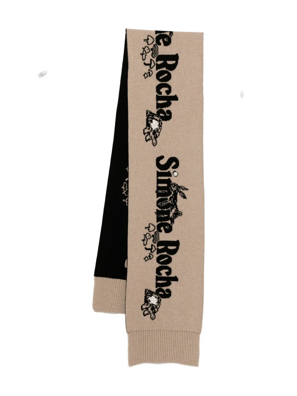 Simone Rocha Sciarpa con logo - Nero