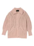 Simone Rocha cable-knit collared cardigan - Pink