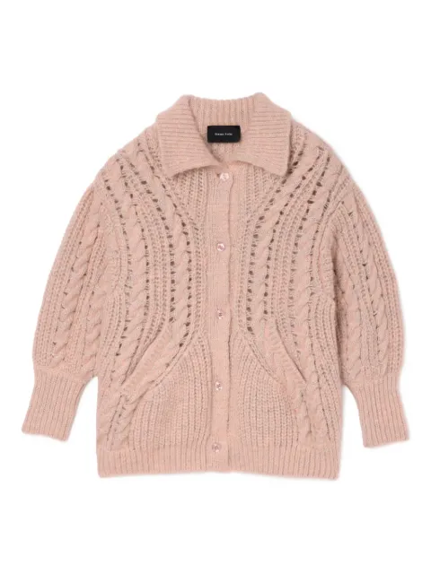 Simone Rocha cable-knit collared cardigan