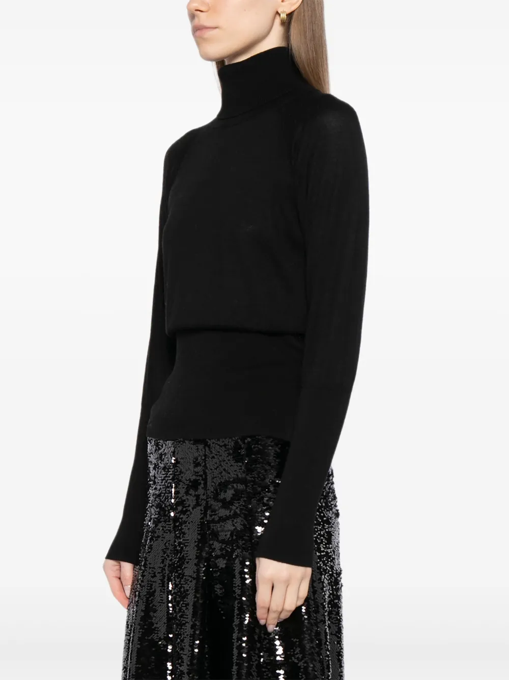 Simone Rocha Getailleerde top met hoge hals Zwart
