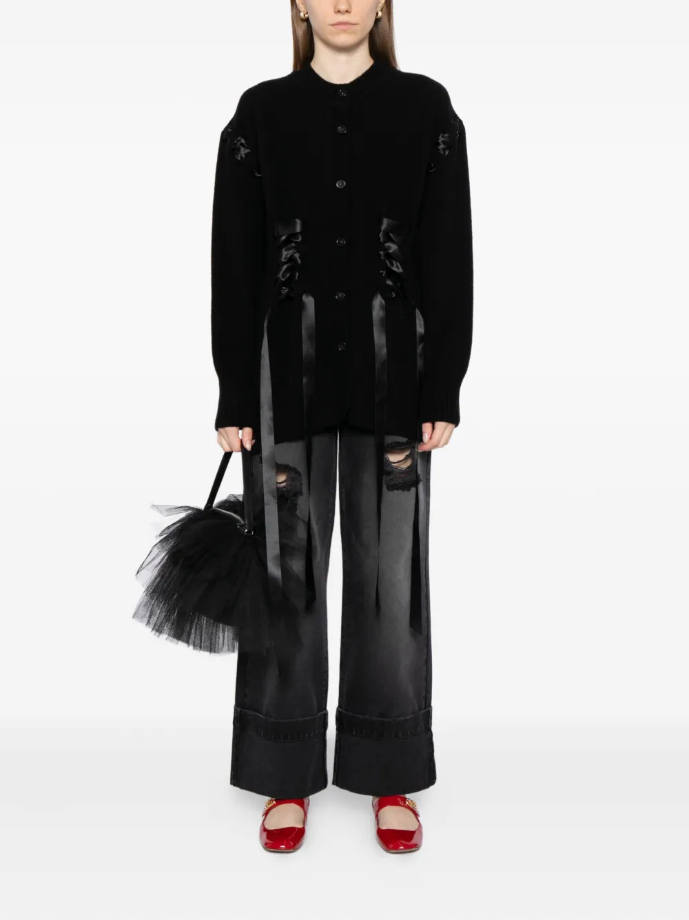 Simone Rocha ribbon corset cardigan | Cardigans | Image 2