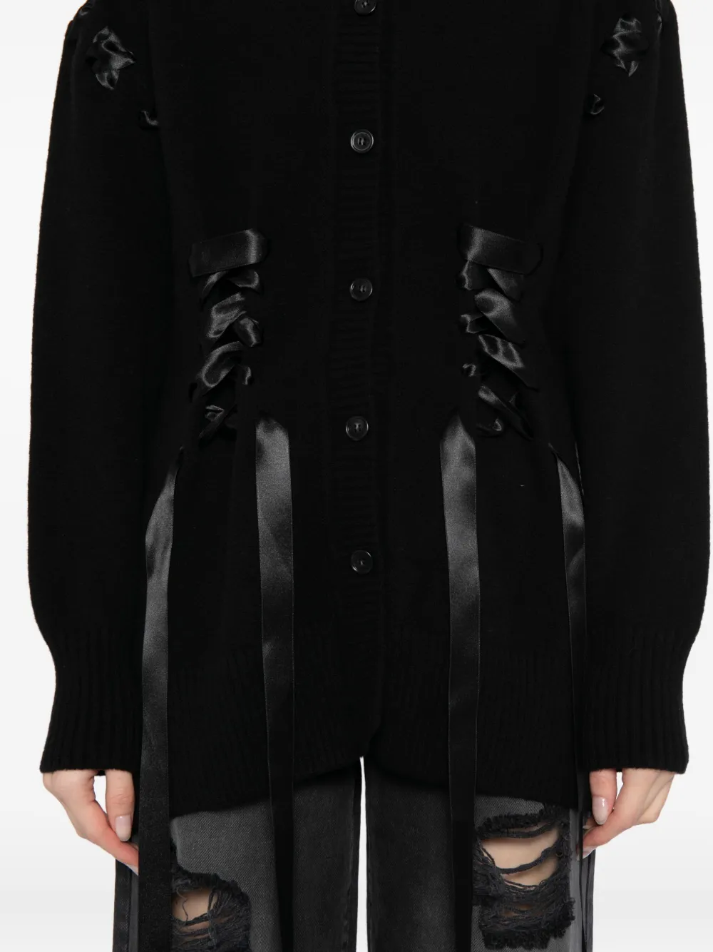 Simone Rocha Ribbon korset vest Zwart