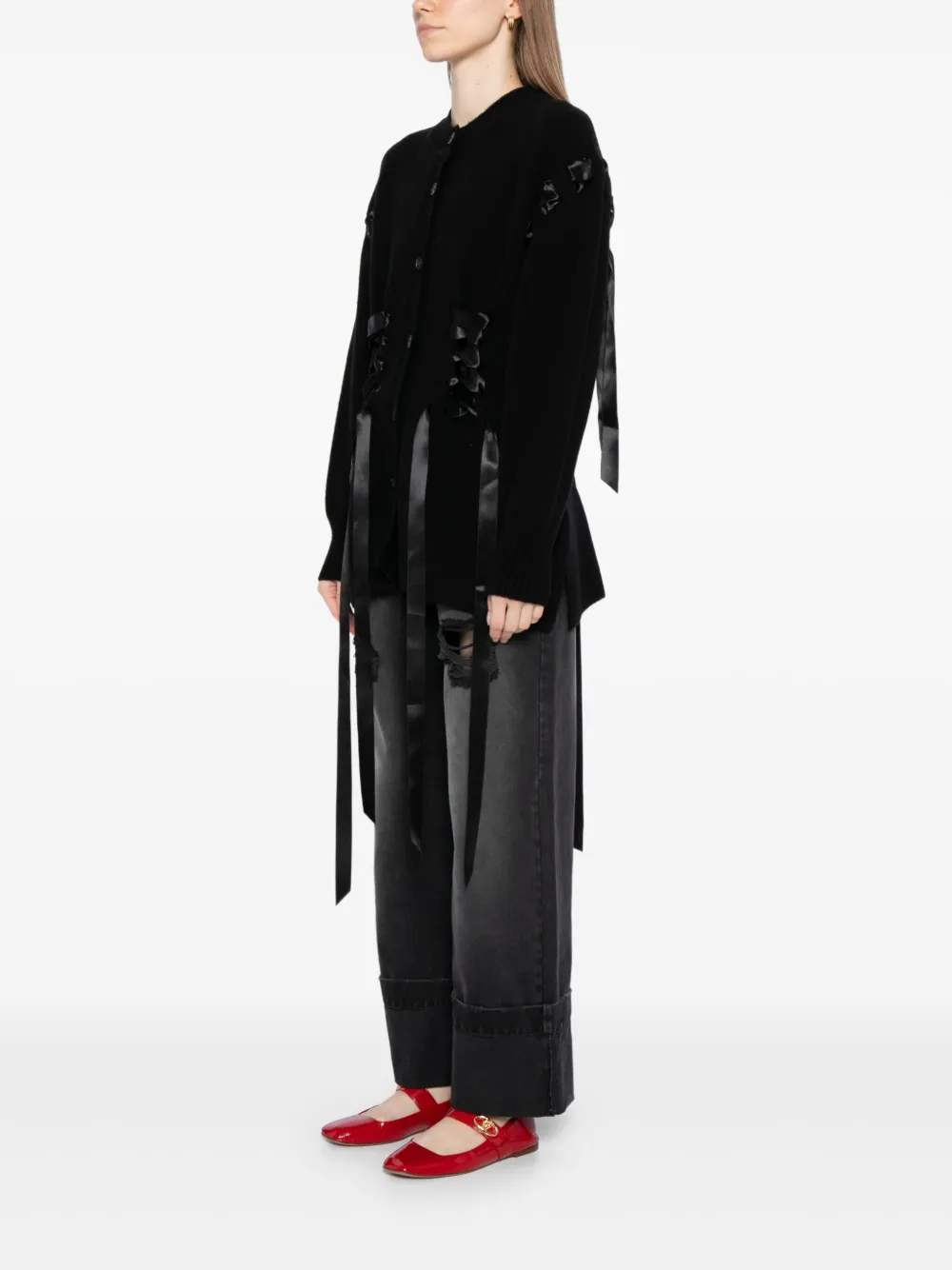 Simone Rocha Ribbon korset vest Zwart