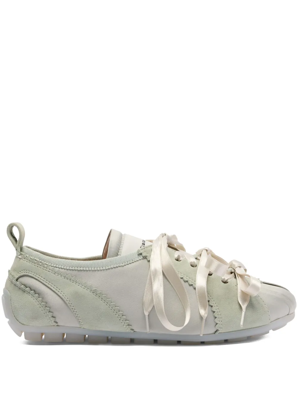 Simone Rocha Satin-ribbon Ballerina Sneakers In Green