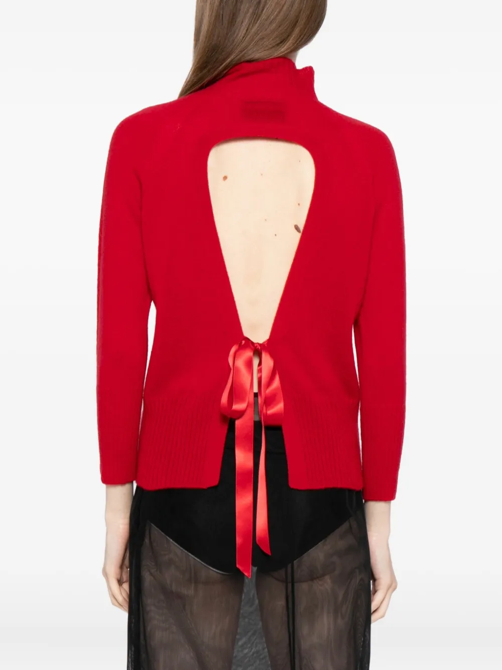 Simone Rocha Cashmere Funnel-neck Top In Red