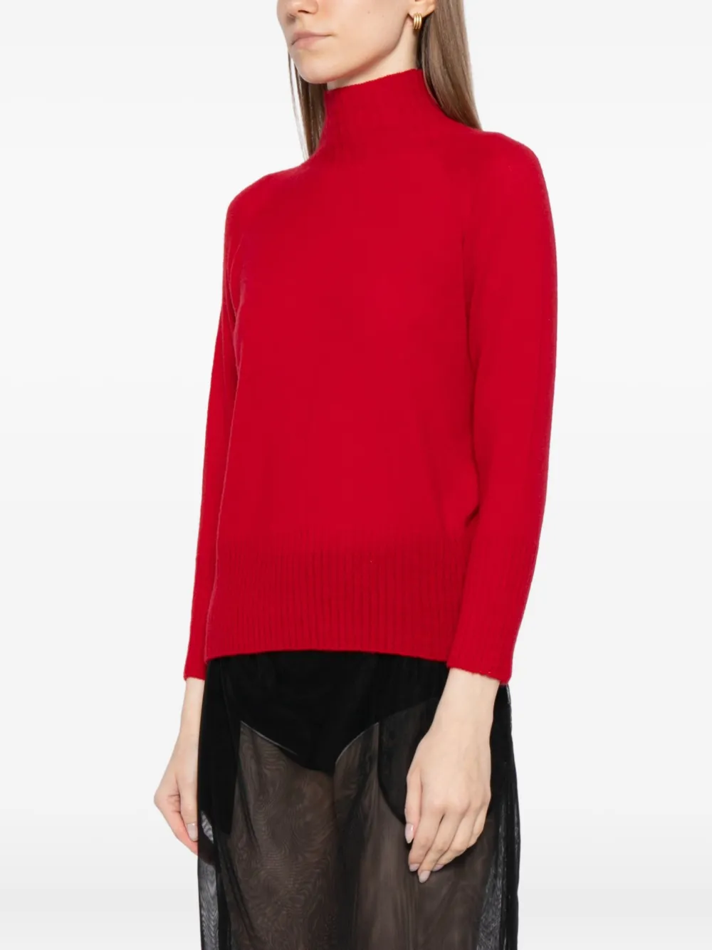 Simone Rocha Cashmere Funnel-neck Top In Red