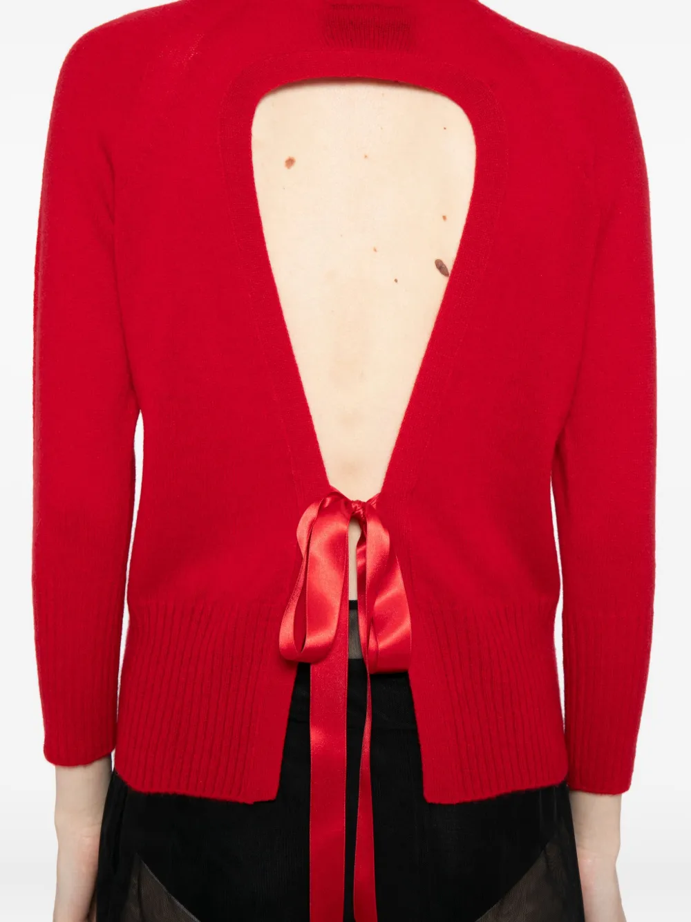 Simone Rocha Cashmere Funnel-neck Top In Red