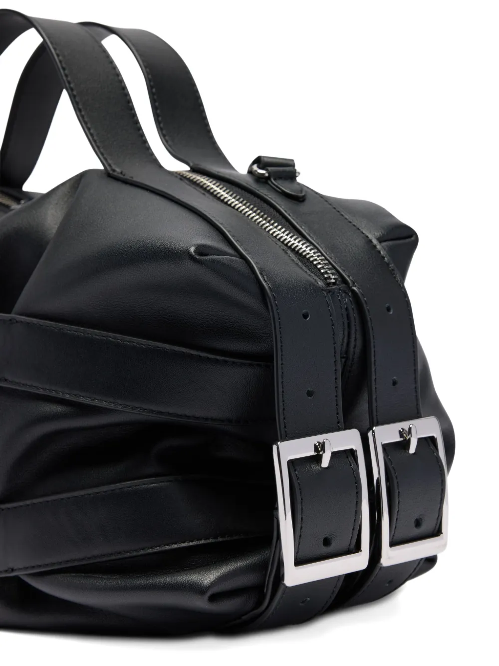 Simone Rocha Leather Biker Belt Shoulder Bag In Black