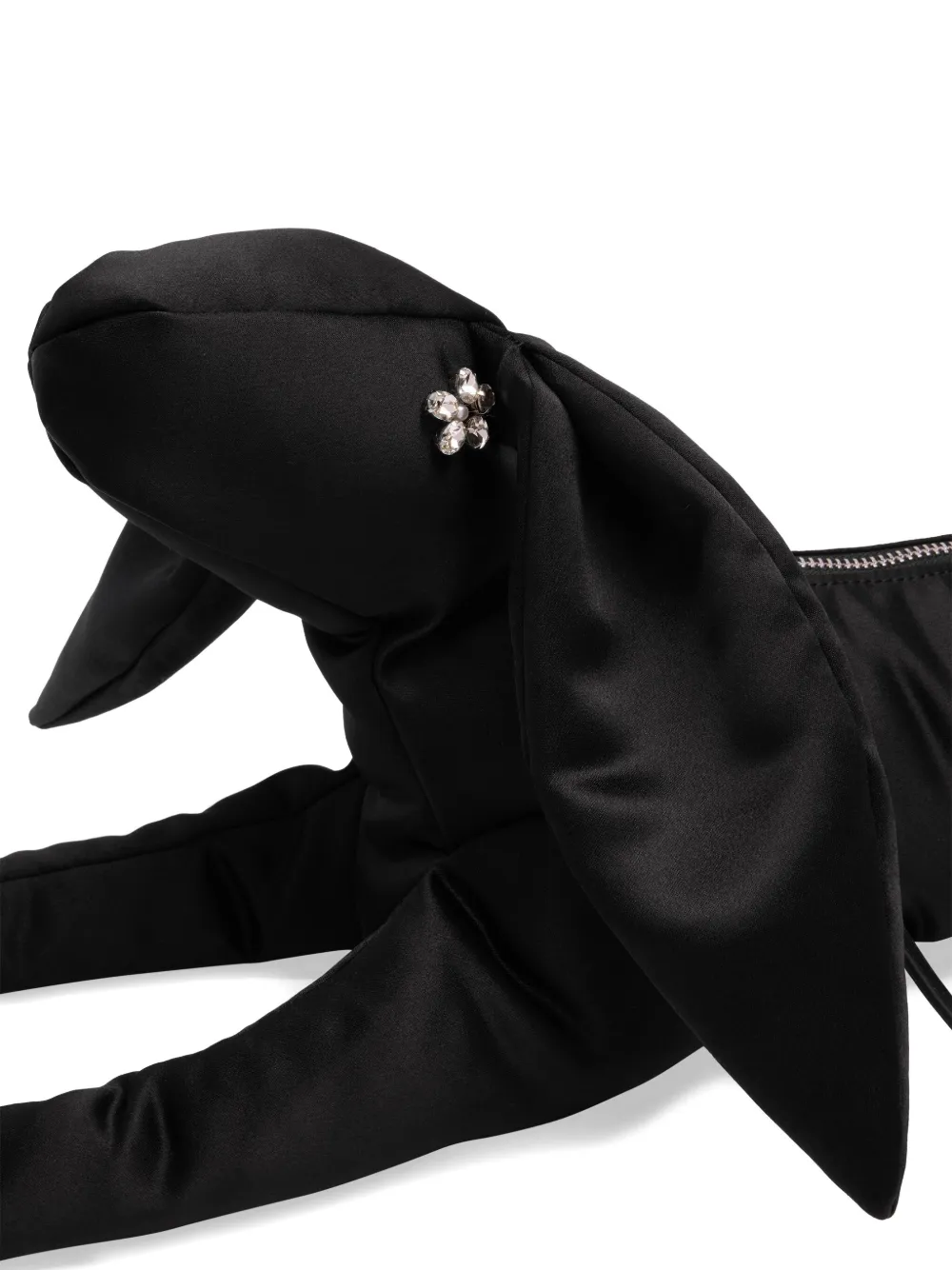 Simone Rocha Hare Padded Satin Cross Body Bag In Black