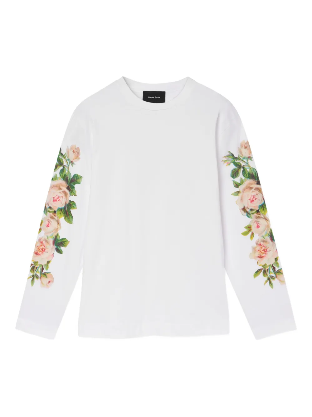 Simone Rocha T-shirt met lange mouwen en rozenprint Wit