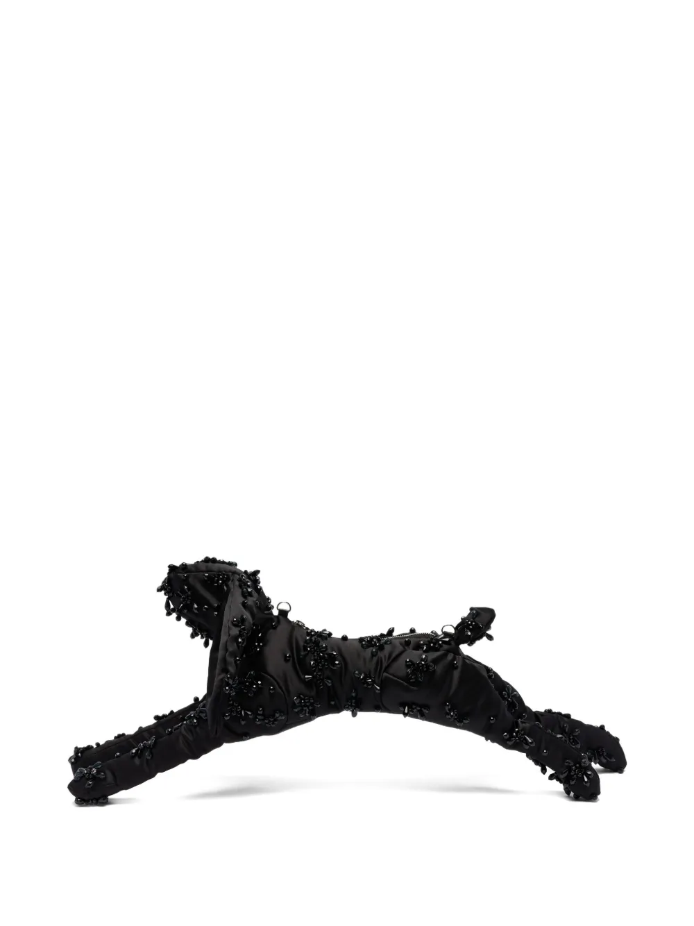 Simone Rocha Borsa a tracolla Hare in raso con perline - Nero