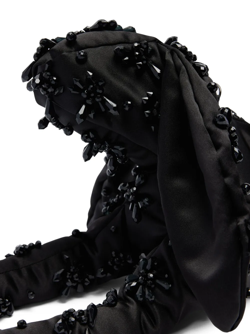Simone Rocha Hare satijnen crossbodytas met kralen Zwart