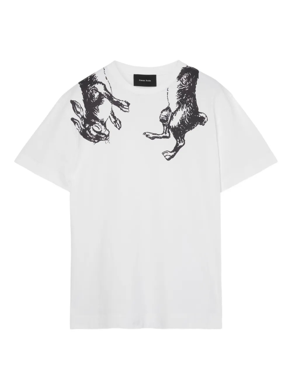 Simone Rocha T-shirt met hazenprint Wit